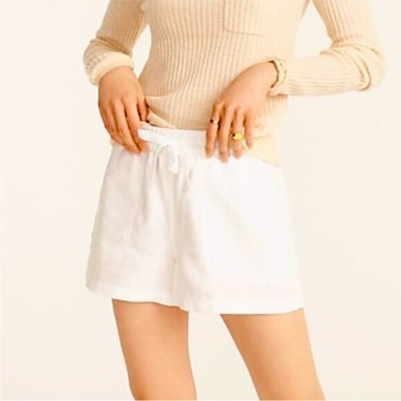 J Crew Shorts White Linen Blend Size  XL Seaside NWT Pull On J2325 - Picture 1 of 15